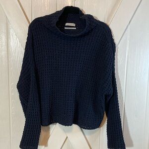 Urban Outfitters Blue Cowl Neck Sweater with Chunky Knit and Relaxed Fit